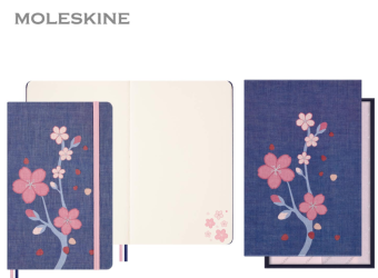 картинка Записная книжка Moleskine Limited Edition Sakura, Large (13x21см), нелинованная, в подарочной коробке от магазина Молескинов