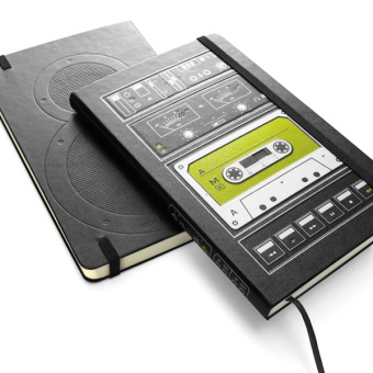 картинка Записная книжка Moleskine Le Audiocassette (нелинованная), Pocket (9х14см), черный от магазина Молескинов