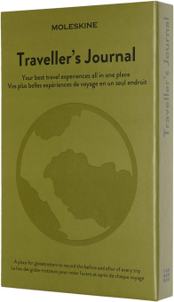 картинка Записная книжка Moleskine Passion Traveller's Journal, Large (13х21см), зеленая от магазина Молескинов
