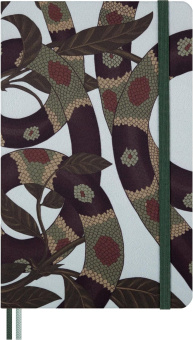 картинка Записная книжка Moleskine Limited Edition Snake Leaves, Large (13 х 21 см), в линейку от магазина Молескинов