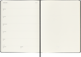 картинка Еженедельник 18 месяцев  Moleskine Classic (2026-2027), XLarge (19x25 см), черный от магазина Молескинов
