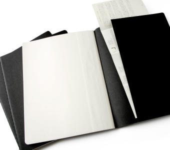 картинка Записная книжка Moleskine Cahier (в линейку, 3 шт.), ХLarge (19х25см), черная от магазина Молескинов