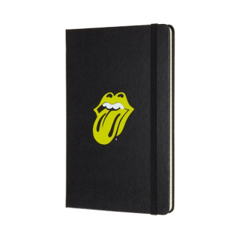 картинка Записная книжка Moleskine Rolling Stones (в линейку), Large (13x21см), черная от магазина Молескинов