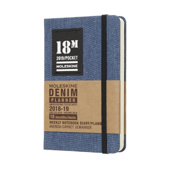 картинка Еженедельник Moleskine Classic Denim (2018-2019), Pocket (9x14 см), синий от магазина Молескинов