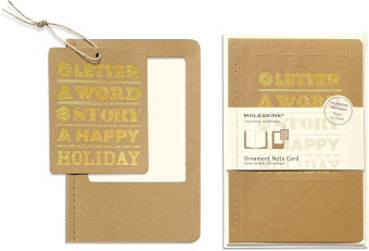 картинка Набор для письма Moleskine Note Card Large (11,5х17,5см) 'Ornament A Happy Holiday', бежевый от магазина Молескинов
