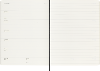 картинка Еженедельник 18 месяцев Moleskine Classic 2025 - 2026, XLarge (19x25 см), мягкая обложка, черный от магазина Молескинов
