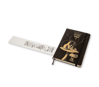 картинка Записная книжка Moleskine Alice in Wonderland (нелинованная), Large (13x21см), черная от магазина Молескинов