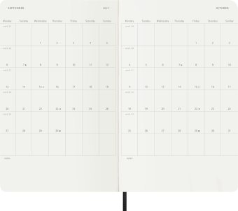 картинка Ежедневник 18 месяцев  Moleskine Classic Soft (мягкая обложка), (2026-2027), Large (13x21 см), черный от магазина Молескинов