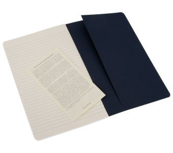 картинка Записная книжка Moleskine Cahier (в линейку, 3 шт.), Large (13х21см), синяя от магазина Молескинов