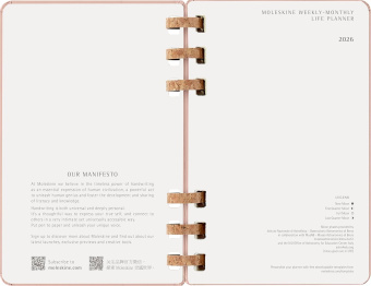 картинка Еженедельник Moleskine Spiral 2026, Large (13x21 см), миндаль от магазина Молескинов