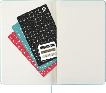 картинка Еженедельник 18 месяцев Moleskine Classic 2025 - 2026, Large (13x21 см), твердая обложка, аквамарин от магазина Молескинов