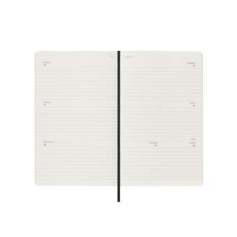 картинка Еженедельник Moleskine Classic Soft (мягкая обложка),2025,Large (13x21 см),черный, гориз.блок от магазина Молескинов