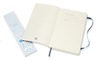 картинка Записная книжка Moleskine Classic Soft (мягкая обложка), нелинованная, Large (13х21см), синяя от магазина Молескинов