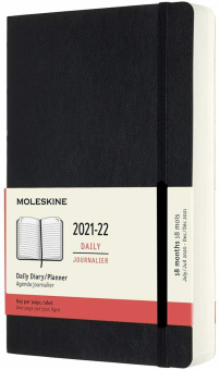 картинка Ежедневник Moleskine Classic Soft (мягкая обложка), (2021-2022), Large (13x21 см), черный от магазина Молескинов