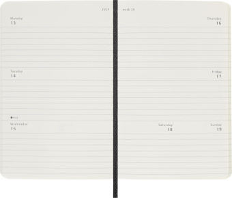 картинка Еженедельник Moleskine Classic Soft (мягкая обложка), 2026,Pocket (9x14см),черн, гориз.блок от магазина Молескинов