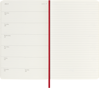 картинка Еженедельник 18 месяцев Moleskine Classic Soft (мягкая обложка),( 2026-2027),  Large (13x21 см),   красный от магазина Молескинов