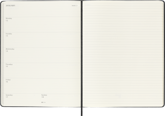 картинка Еженедельник 18 месяцев Moleskine Classic 2025 - 2026, XLarge (19x25 см), твердая обложка, черный от магазина Молескинов