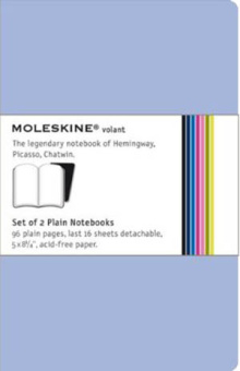 картинка Записная книжка Moleskine Volant (нелинованная, 2 шт.), Large (13х21см), голубая от магазина Молескинов