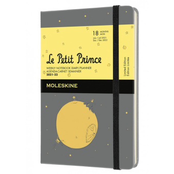 картинка Еженедельник Moleskine Le Petit Prince  (2021-2022), Pocket (9x14 см), серый от магазина Молескинов