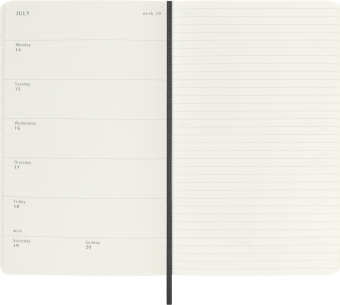 картинка Еженедельник 18 месяцев Moleskine Classic 2025 - 2026, Large (13x21 см), мягкая обложка, черный от магазина Молескинов