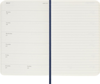 картинка Еженедельник 18 месяцев Moleskine Classic Soft  ( 2026-2027), Pocket (9x14 см),синий от магазина Молескинов