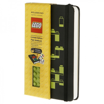 картинка Записная книжка Moleskine Lego (нелинованная), Pocket (9х14см), черная от магазина Молескинов