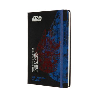 картинка Записная книжка Moleskine Limited Edition STAR WARS FALCON, (в линейку), Large (13x21 см), черная от магазина Молескинов