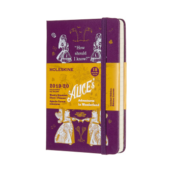 картинка Еженедельник Moleskine Alice in Wonderland (2019-2020), Pocket (9x14 см), фиолетовый от магазина Молескинов