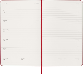 картинка Еженедельник 18 месяцев Moleskine Classic ( 2026-2027),  Large (13x21 см),   красный от магазина Молескинов