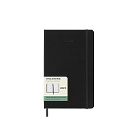 Еженедельник Moleskine Classic 2025, горизонтальный блок, Large (13x21 см), черный