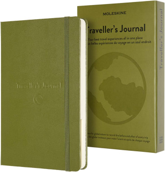 картинка Записная книжка Moleskine Passion Traveller's Journal, Large (13х21см), зеленая от магазина Молескинов