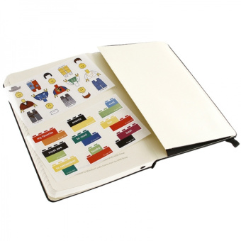 картинка Записная книжка Moleskine Lego (в линейку), Large (13х21см), черная от магазина Молескинов