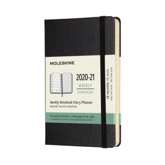 картинка Еженедельник Moleskine Classic (2020-2021), Pocket (9x14 см), черный от магазина Молескинов