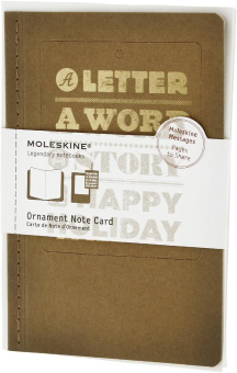картинка Набор для письма Moleskine Note Card Large (11,5х17,5см) 'Ornament A Happy Holiday', бежевый от магазина Молескинов