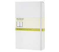 Записная книжка Moleskine Classic (нелинованная), Large (13х21см), белая, твердая обложка