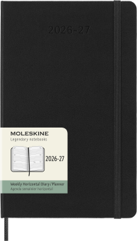 картинка Еженедельник 18 месяцев Moleskine Classic (гориз.2026-2027), Large (13x21 см), черный от магазина Молескинов