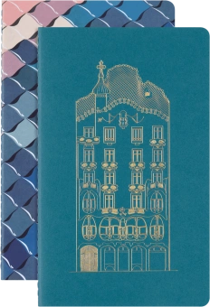 картинка Набор из 2 тетрадей Moleskine Cahier Limited Edition Casa Batllo, в линейку, Large (13х21см), голубые от магазина Молескинов