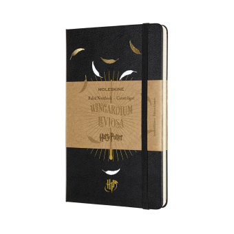 картинка Записная книжка Moleskine Harry Potter - Wingardium Leviosa (в линейку), Large (13x21см), черный от магазина Молескинов