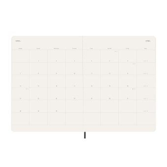 картинка Ежемесячник-планинг Moleskine Classic Soft (мягкая обложка), 2025, XLarge (19x25 см), черный от магазина Молескинов