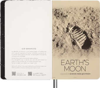 картинка Записная книжка Moleskine Limited Edition "NASA Inspired", (в линию), Large (13 х 21 см), светло-серая от магазина Молескинов