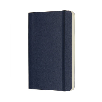картинка Записная книжка Moleskine Classic Soft (нелинованная), Pocket (9x14 см), темно-синяя от магазина Молескинов