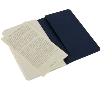 картинка Записная книжка Moleskine Cahier (в линейку, 3 шт.), Pocket (9х14см), синий от магазина Молескинов