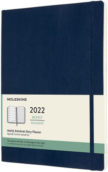 картинка Еженедельник Moleskine Classic 2022 (мягкая обложка), XLarge (19х25см), синий от магазина Молескинов
