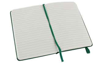 картинка Записная книжка Moleskine Classic (в линейку), Pocket (9х14см), зеленая, в твердой обложке от магазина Молескинов