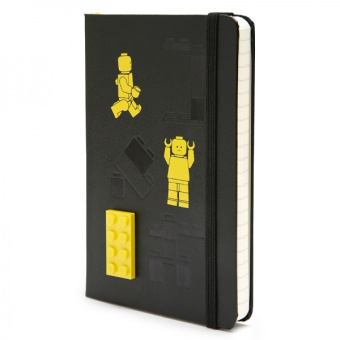 картинка Записная книжка Moleskine Lego (в линейку), Pocket (9х14см), черная от магазина Молескинов