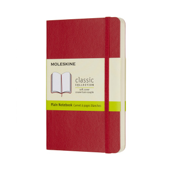 картинка Записная книжка  Moleskine Classic Soft (нелинованная), Pocket (9х14 см), красная от магазина Молескинов
