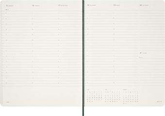 картинка Еженедельник Moleskine Essential Weekly Vertical Planner (2026), XXL (23,5×28,14), мягкая обложка, зеленый от магазина Молескинов