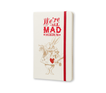 картинка Записная книжка Moleskine Alice in Wonderland (в линейку), Large (13x21см), белая от магазина Молескинов