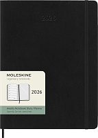 Еженедельник Moleskine Classic Soft (мягкая обложка), 2026, XLarge (19х25см), черный