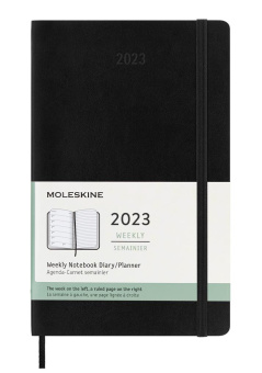 картинка Еженедельник Moleskine Classic Soft (мягкая обложка), 2023, Large (13x21 см), черный от магазина Молескинов